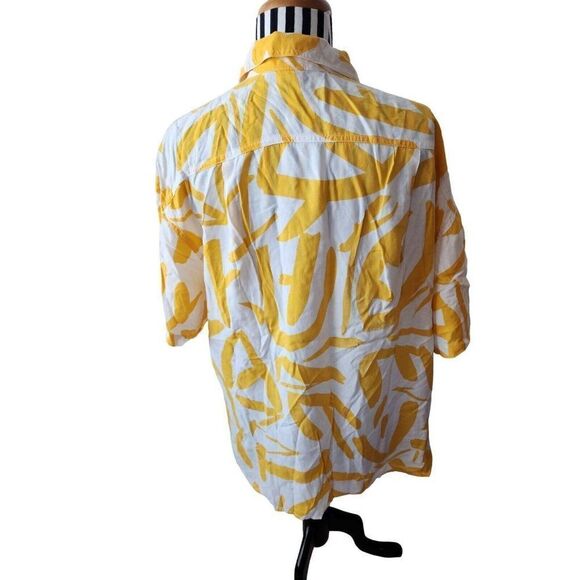 Vintage 80s Esprit Yellow White Shirt Pants Set Size S Oversized - Picture 3 of 15